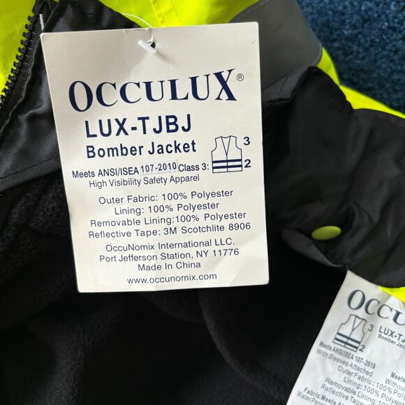 OccuNomix LUX-TJBJ Type R Class 3 Premium 4-In-1 Bomber Jacket - Yellow/Lime - Picture 14 of 14